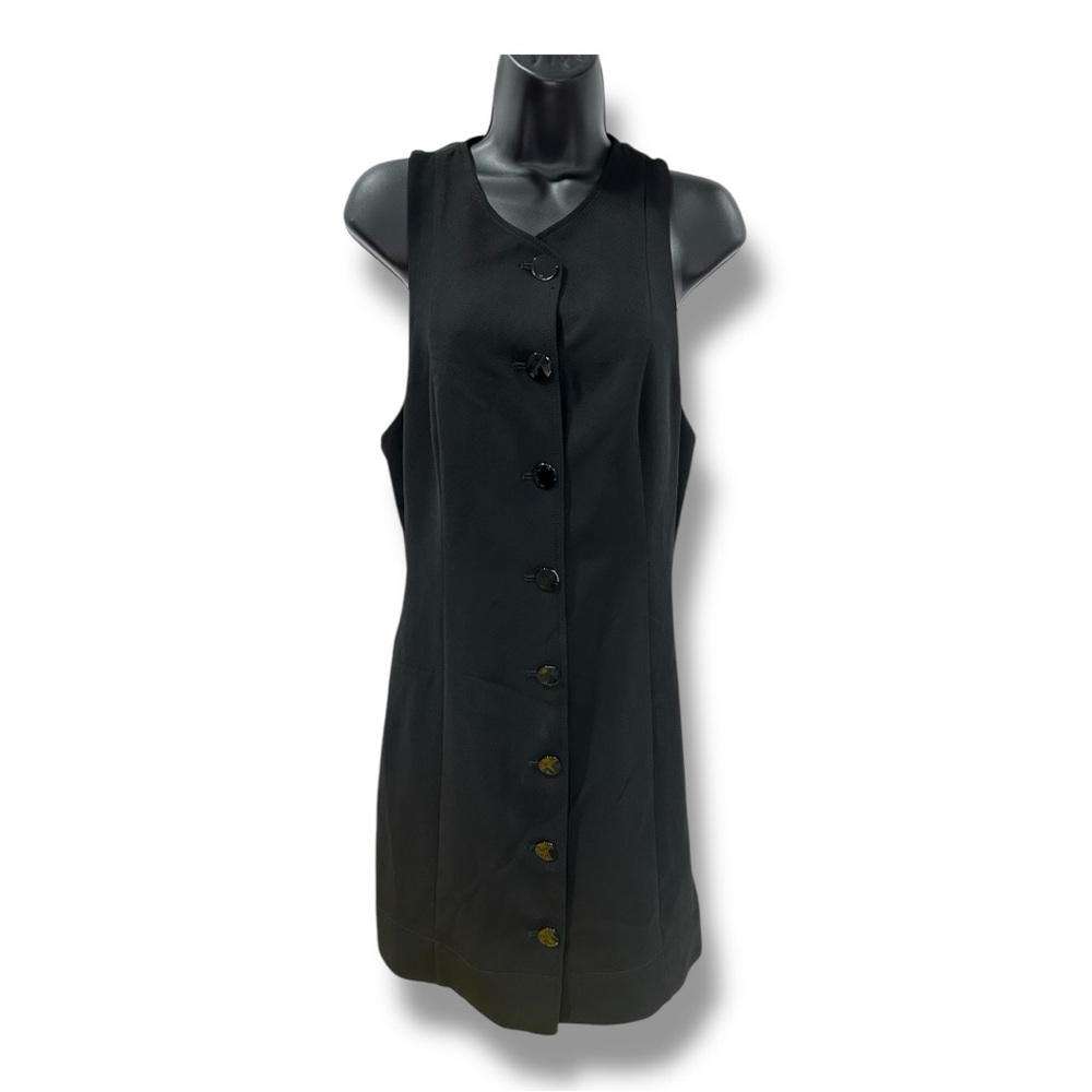Ganni Twill Mini Dress Black size 38 new with tag - Picture 6 of 11
